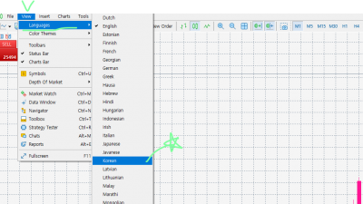 MT5 언어설정(한국어로 바꾸기)