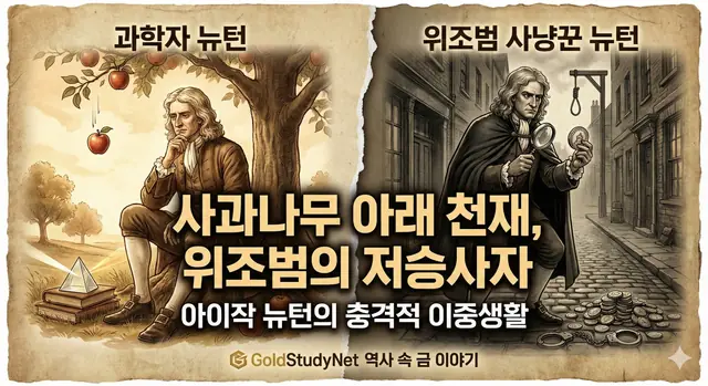 사과나무 아래의 천재 물리학자? 위조지폐범들 목 매단 저승사자, 아이작 뉴턴 대표 이미지