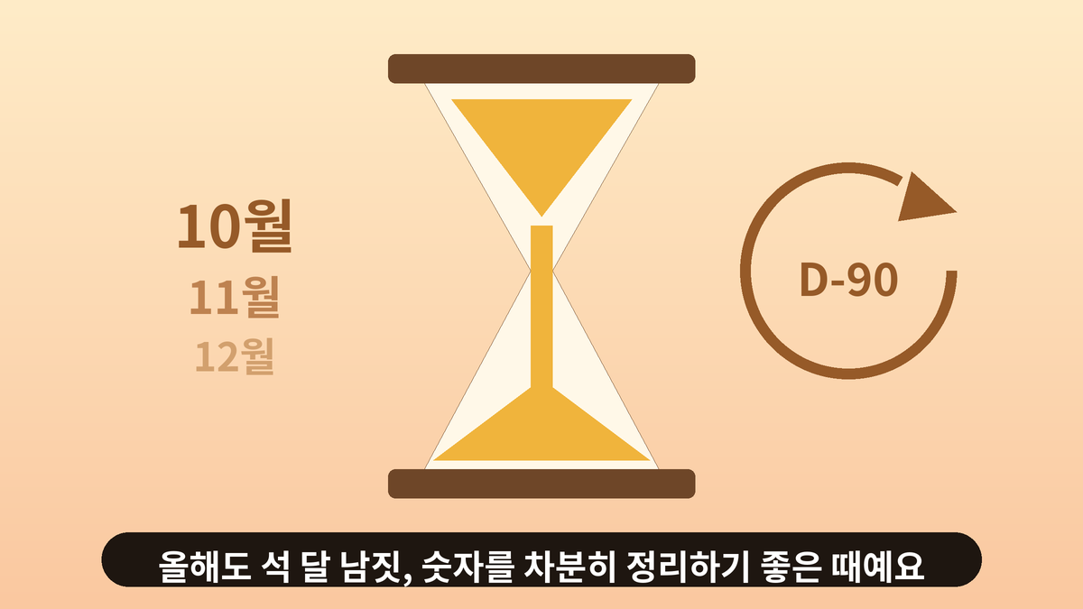 달력의 남은 날짜를 하나씩 넘기는 손과 연말 다이어리 일러스트, 올해 남은 시간을 헤아려 보는 모습