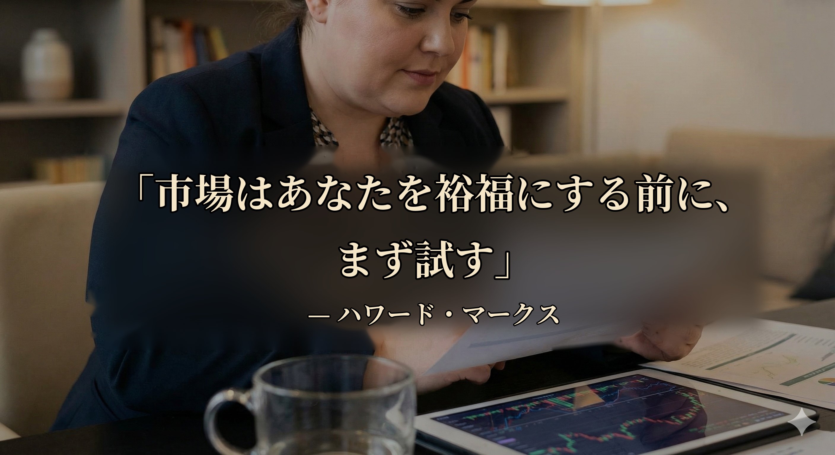 「市場はあなたを裕福にする前に、 まず試す」 — ハワード・マークス