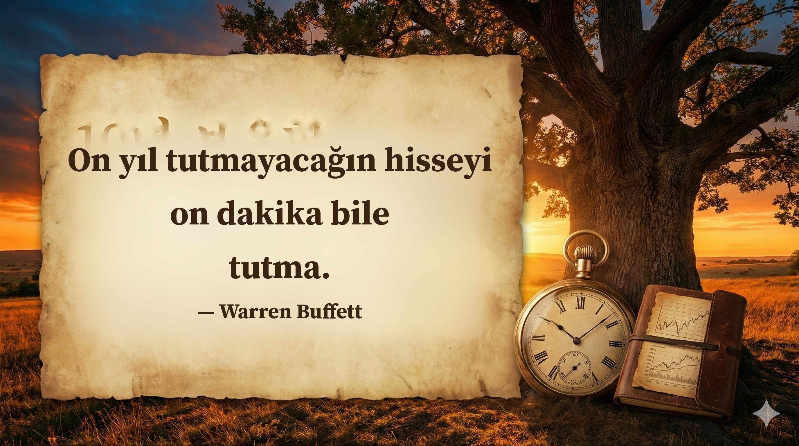 On yıl tutmayacağın hisseyi on dakika bile tutma. — Warren Buffett