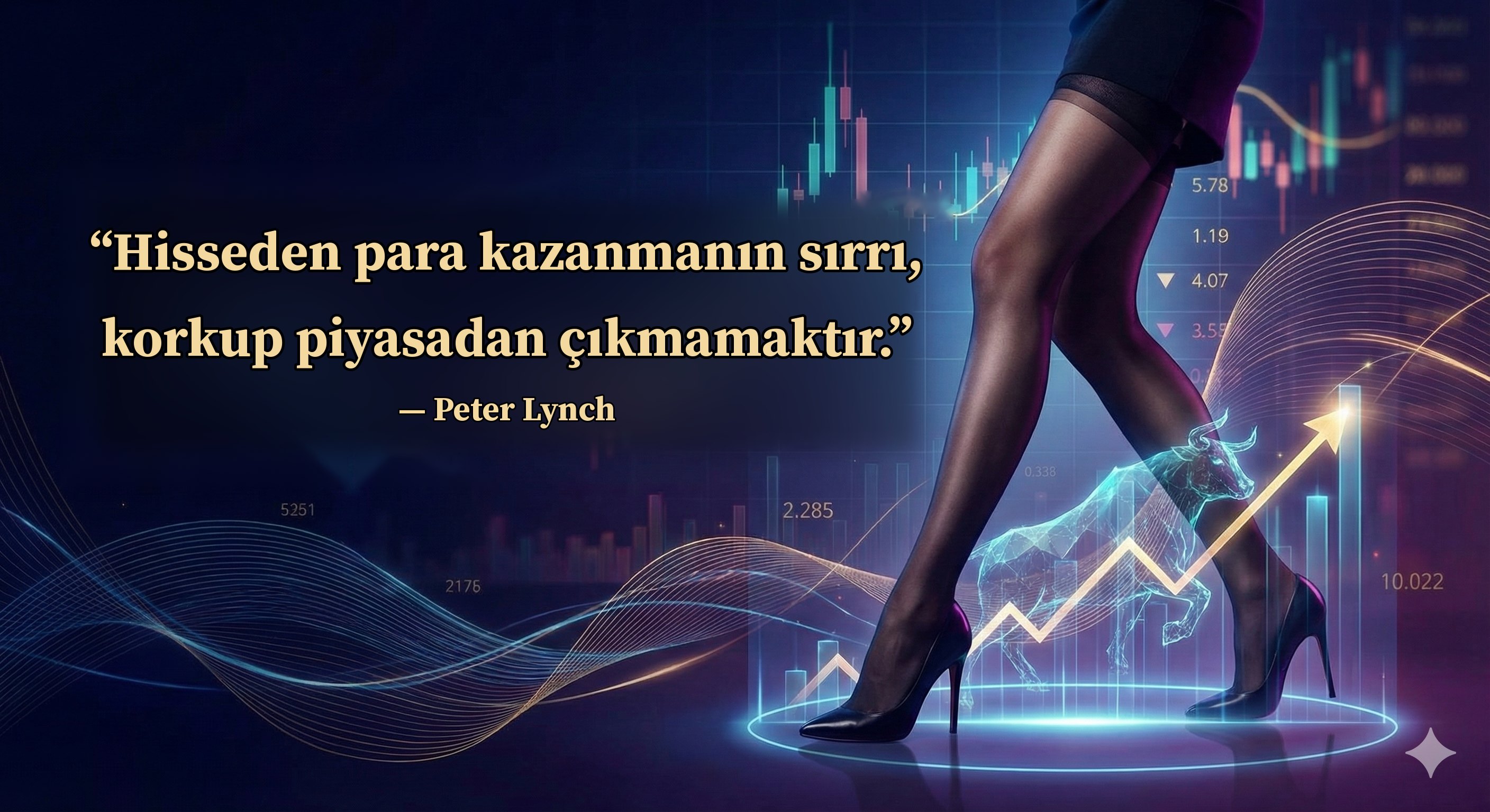 “Hisseden para kazanmanın sırrı, korkup piyasadan çıkmamaktır.” — Peter Lynch