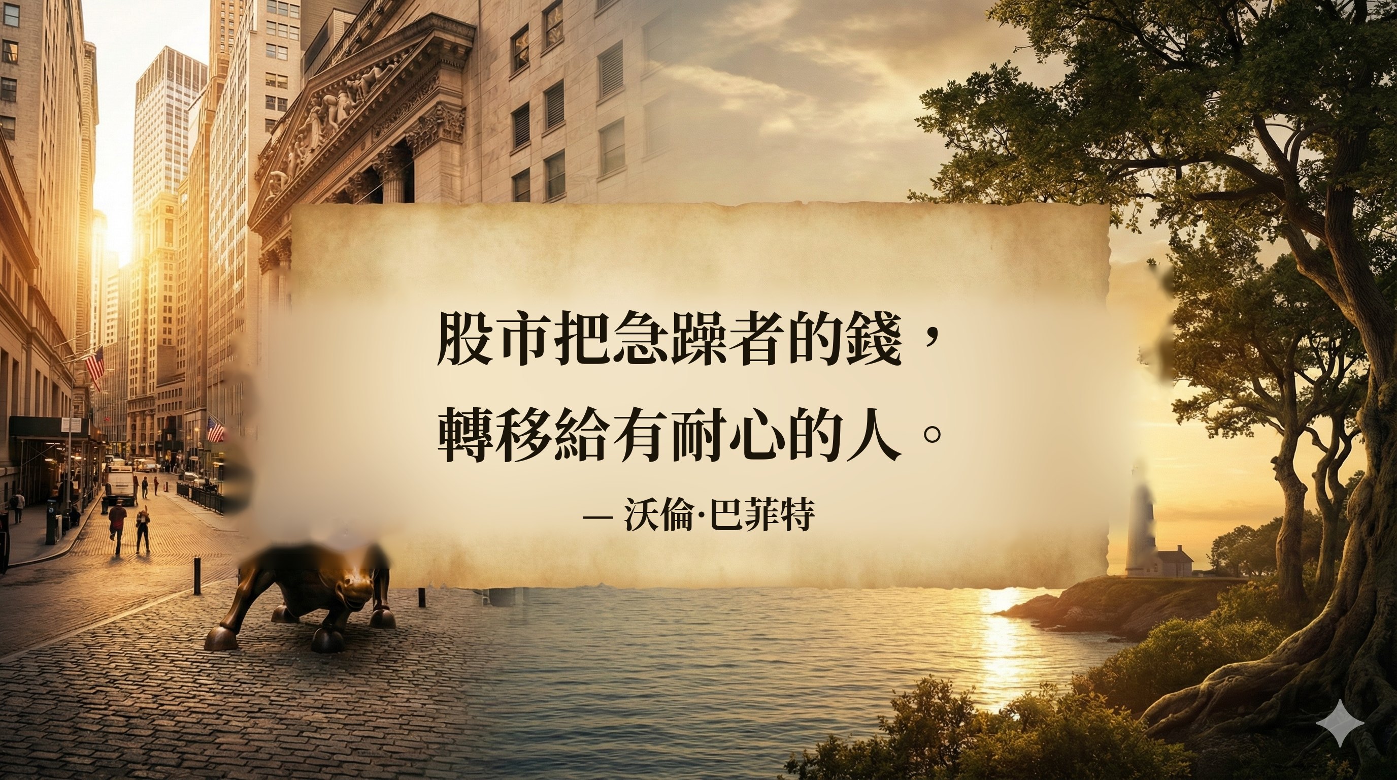 股市把急躁者的錢， 轉移給有耐心的人。 — 沃倫·巴菲特