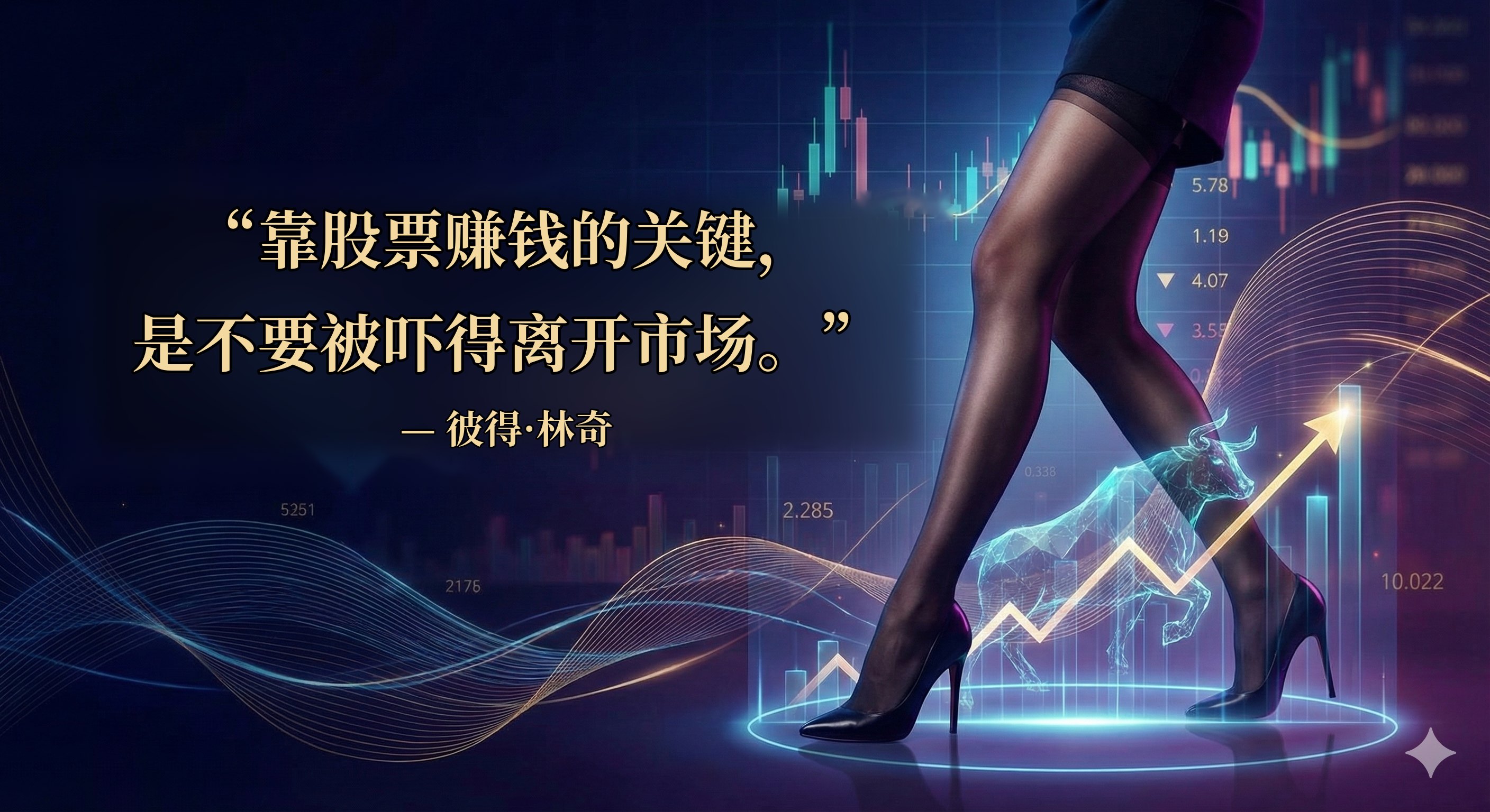 “靠股票赚钱的关键， 是不要被吓得离开市场。” — 彼得·林奇